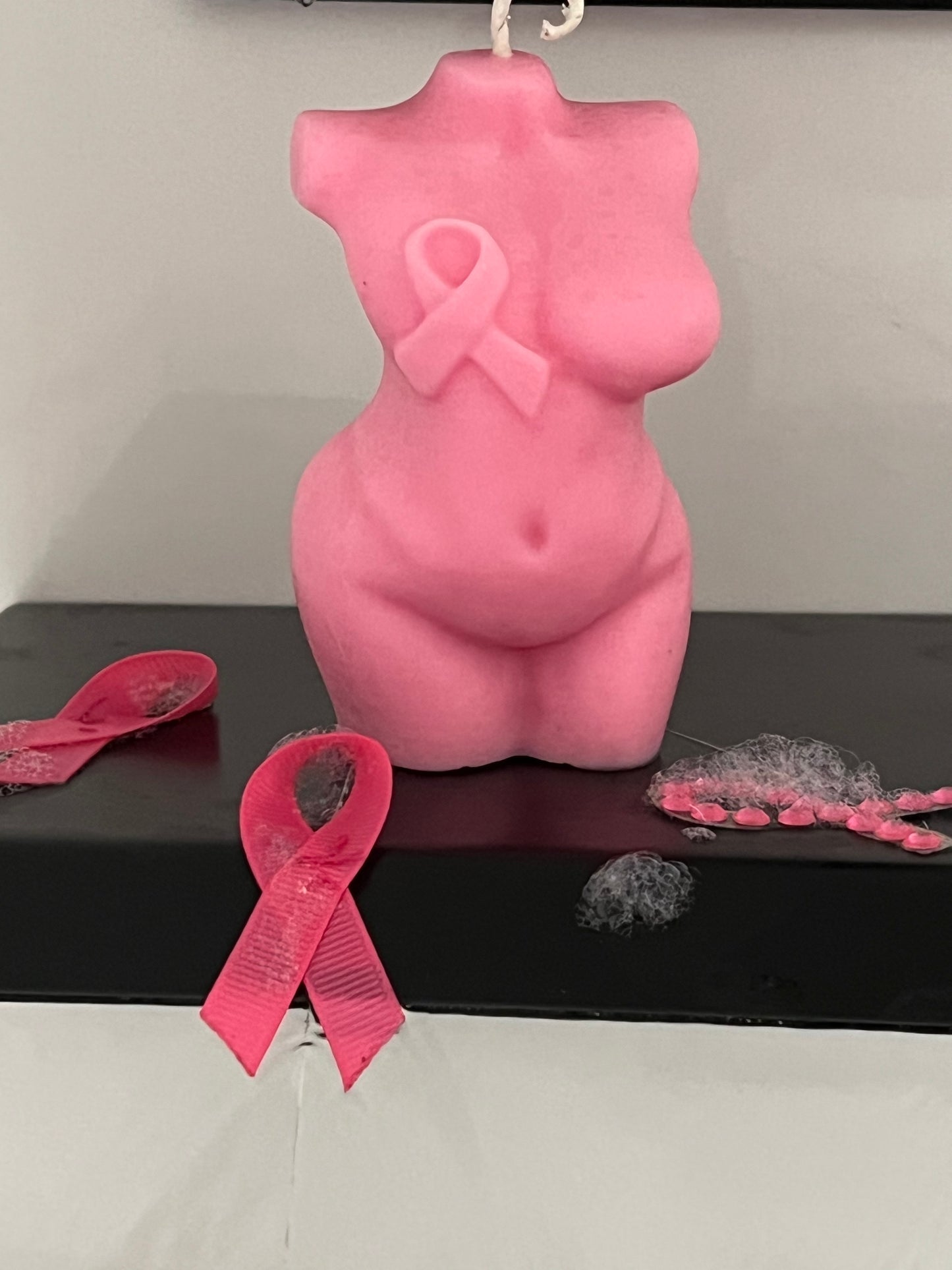 Breast Cancer Decor Candle