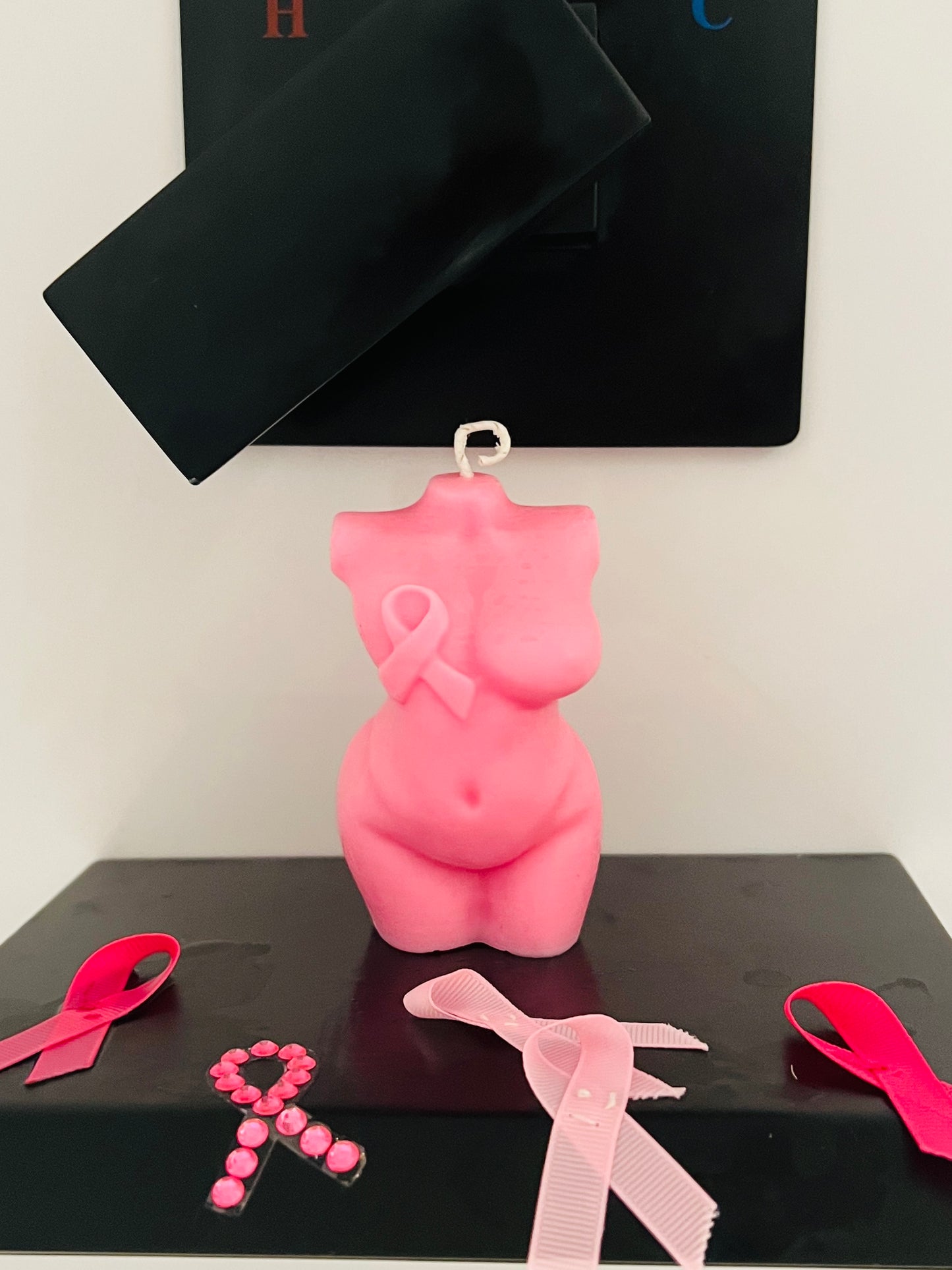 Breast Cancer Decor Candle